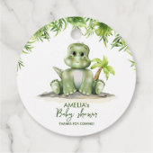 Dinosaur Baby shower Bedankjes Labels (Achterkant)