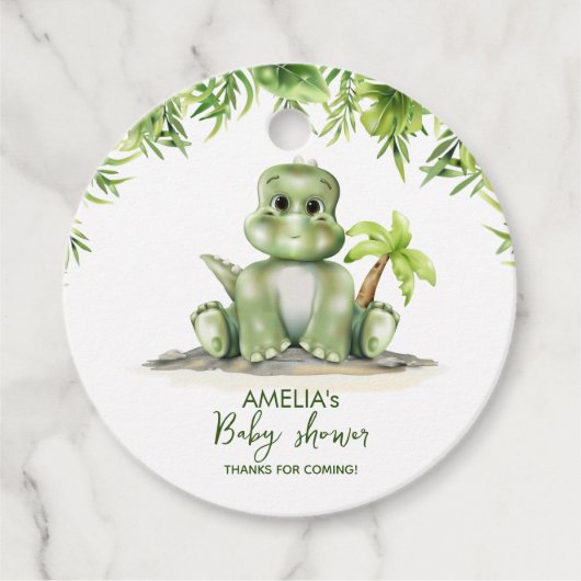Dinosaur Baby shower Bedankjes Labels (Voorkant)