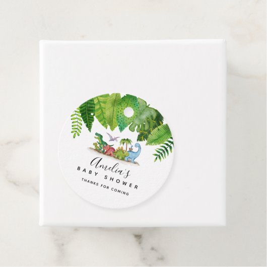 Dinosaur Baby shower Bedankjes Labels (In situ)