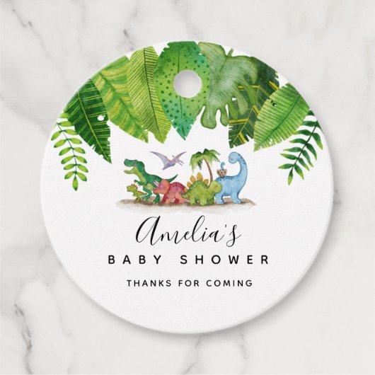 Dinosaur Baby shower Bedankjes Labels (Voorkant)
