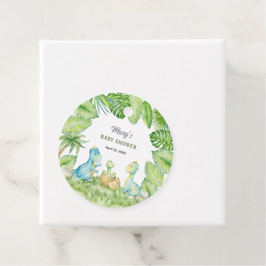 Dinosaur Baby shower Bedankjes Labels (In situ)