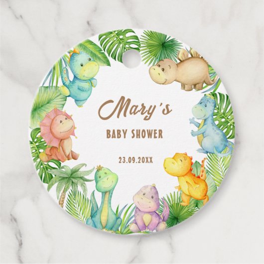 Dinosaur Baby shower Bedankjes Labels (Voorkant)