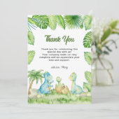 Dinosaur Baby shower Bedankkaart (Staand voorkant)