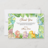 Dinosaur Baby shower Bedankkaart (Voorkant)