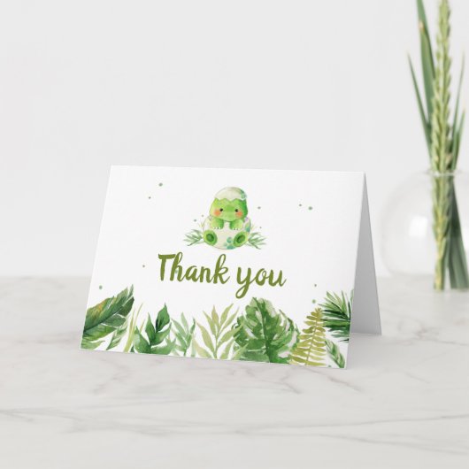 Dinosaur Baby shower Bedankkaart (Voorkant)