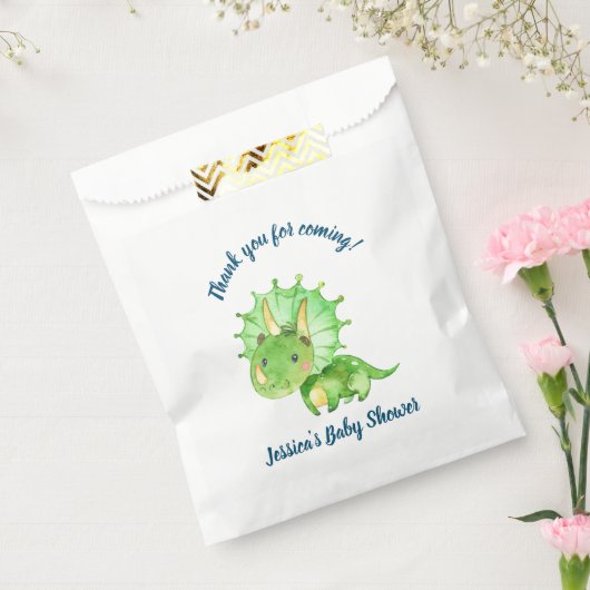 Dinosaur Baby shower Bedankzakje (Gezegeld)