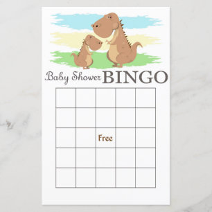 Dinosaur baby shower bingo card, Dinosaur bingo