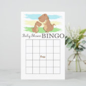 Dinosaur baby shower bingo card, Dinosaur bingo (Staand voorkant)