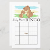 Dinosaur baby shower bingo card, Dinosaur bingo (Voorkant / Achterkant)