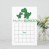 Dinosaur baby shower bingo card, Dinosaur bingo (Staand voorkant)