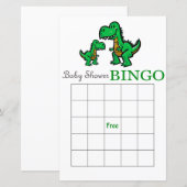 Dinosaur baby shower bingo card, Dinosaur bingo (Voorkant / Achterkant)