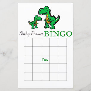 Dinosaur baby shower bingo card, Dinosaur bingo