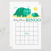 Dinosaur baby shower bingo card, Dinosaur bingo (Voorkant / Achterkant)