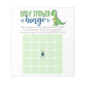 Dinosaur Baby shower Bingo Kaart Notitieblok (Voorkant)