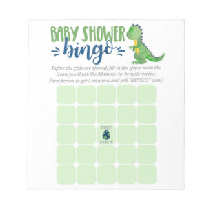 Dinosaur Baby shower Bingo Kaart Notitieblok