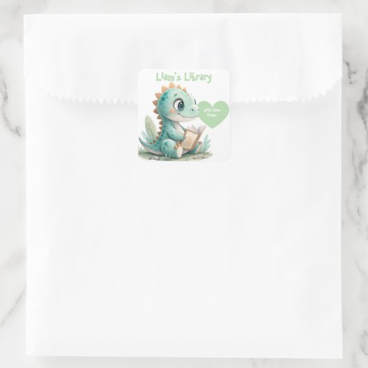 Dinosaur Baby shower Bookplate Label (Tas)