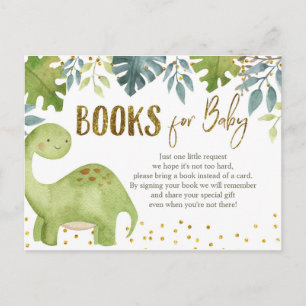 Dinosaur Baby shower Books for Baby Card Briefkaart