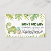Dinosaur Baby Shower Books for Baby Visitekaartje (Voorkant)