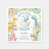 Dinosaur Baby Shower Boy Blue Dino Paper Napkin Servet (Voorkant)