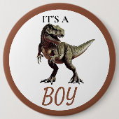 Dinosaur Baby shower Boy Button (Voorkant)