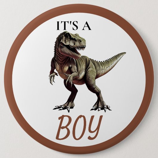 Dinosaur Baby shower Boy Button (Voorkant)