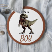 Dinosaur Baby shower Boy Button (In situ)