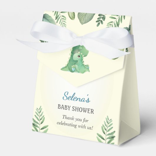 Dinosaur Baby shower Boy Sprinkle Gift Treat Bag Bedankdoosjes (Voorkant Zijde)