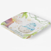 Dinosaur Baby Shower Cute Dino Boy  Papieren Bordje (Gebogen)