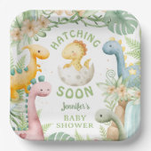 Dinosaur Baby Shower Cute Dino Papieren Bordje (Voorkant)