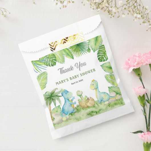 Dinosaur Baby shower Dank u Bedankzakje (Gezegeld)