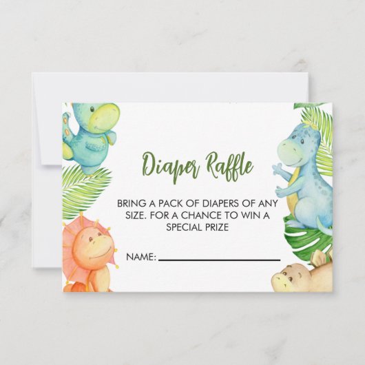 Dinosaur Baby shower Diaper Raffle (Voorkant)