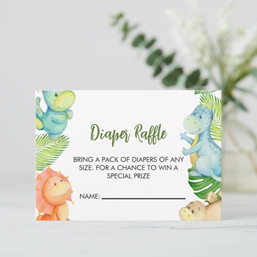 Dinosaur Baby shower Diaper Raffle (Staand voorkant)