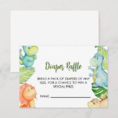 Dinosaur Baby shower Diaper Raffle (Voorkant / Achterkant)