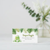 Dinosaur Baby shower Diaper Raffle Informatiekaartje (Staand voorkant)