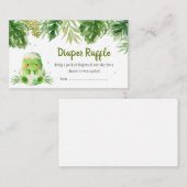 Dinosaur Baby shower Diaper Raffle Informatiekaartje (Voorkant / Achterkant)