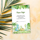 Dinosaur Baby shower Diaper Raffle Informatiekaartje