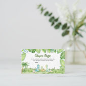 Dinosaur Baby shower Diaper Raffle Informatiekaartje (Staand voorkant)