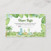 Dinosaur Baby shower Diaper Raffle Informatiekaartje (Voorkant)