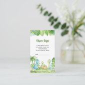 Dinosaur Baby shower Diaper Raffle Informatiekaartje (Staand voorkant)