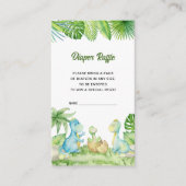 Dinosaur Baby shower Diaper Raffle Informatiekaartje (Voorkant)