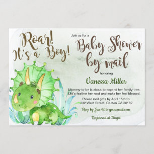 Dinosaur Baby shower door Mail Invitation Kaart