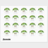 Dinosaur Baby shower Favor Classic Round Sticker (Vel)