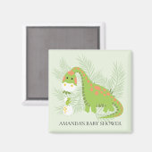 Dinosaur Baby shower Favor Magnet (Voorkant / Achterkant)