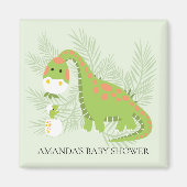 Dinosaur Baby shower Favor Magnet (Voorkant)