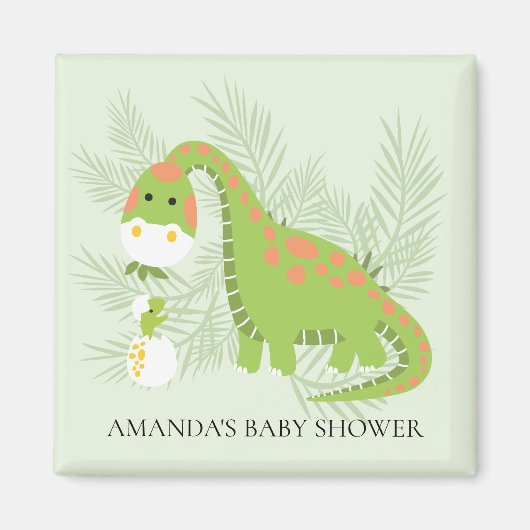 Dinosaur Baby shower Favor Magnet (Voorkant)