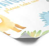 Dinosaur Baby shower Favors Sign Poster (Hoek)