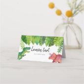 Dinosaur Baby shower Food Tent Place Card Plaatskaartje (Voorkant)