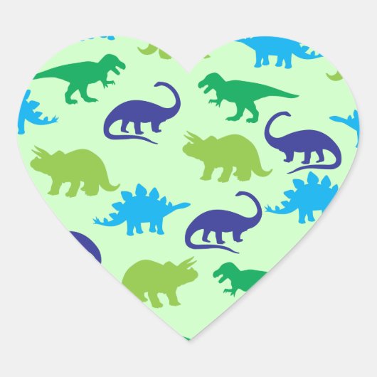 Dinosaur Baby shower Hart Sticker (Voorkant)