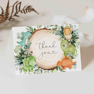 Dinosaur Baby shower Hartelijk dank Bedankkaart