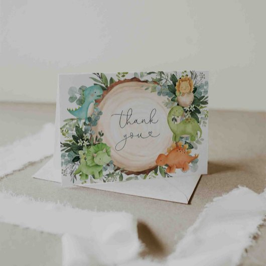 Dinosaur Baby shower Hartelijk dank Bedankkaart
